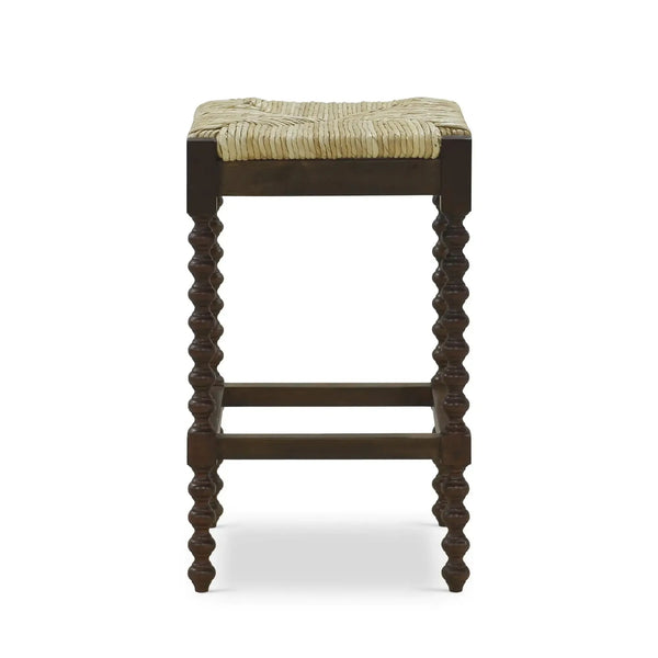 Cholet Counter Stool w/ Rush Seat-Blue Hand Home