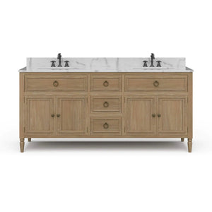 Cholet Double Vanity w/ Sink & Marble Top-Blue Hand Home