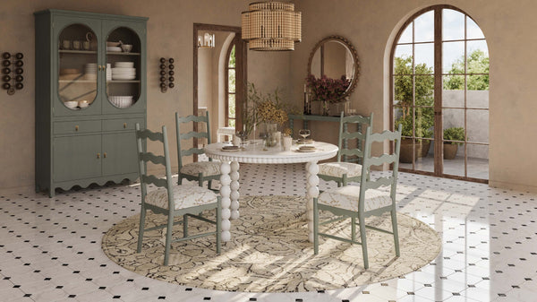 Chloe Dining Chair w/ Upholstered Seat-Blue Hand Home