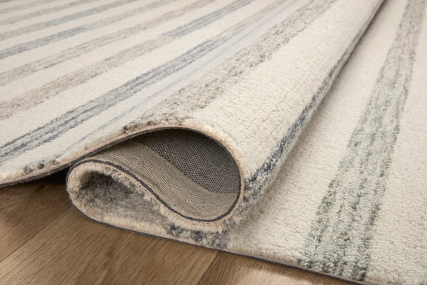 Chris Loves Julia x Loloi Chris Rugs - Ivory / Slate-Blue Hand Home