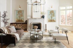 Chris Loves Julia x Loloi Francis Rugs - Beige / Charcoal-Blue Hand Home