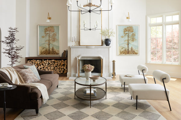 Chris Loves Julia x Loloi Francis Rugs - Beige / Charcoal-Blue Hand Home