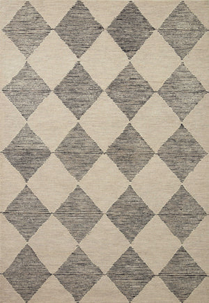Chris Loves Julia x Loloi Francis Rugs - Beige / Charcoal-Blue Hand Home