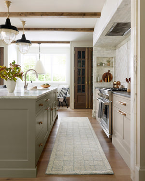 Chris Loves Julia x Loloi Francis Rugs - Silver / Sky-Blue Hand Home