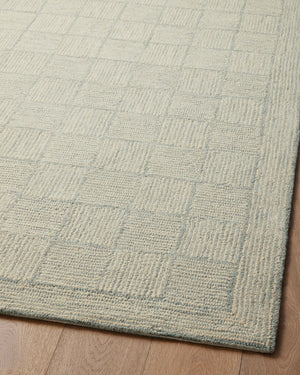 Chris Loves Julia x Loloi Francis Rugs - Silver / Sky-Blue Hand Home