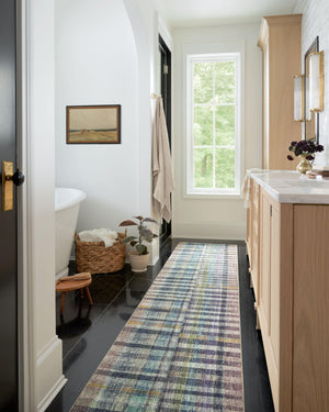 Chris Loves Julia x Loloi Humphrey Rugs - Plum / Multi-Blue Hand Home