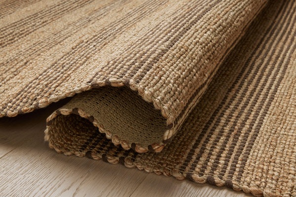 Chris Loves Julia x Loloi Judy Rugs - Natural / Chocolate-Blue Hand Home