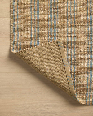 Chris Loves Julia x Loloi Judy Rugs - Natural / Sky-Blue Hand Home