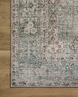 Chris Loves Julia x Loloi Jules Rugs - Emerald / Antique Ivory-Blue Hand Home