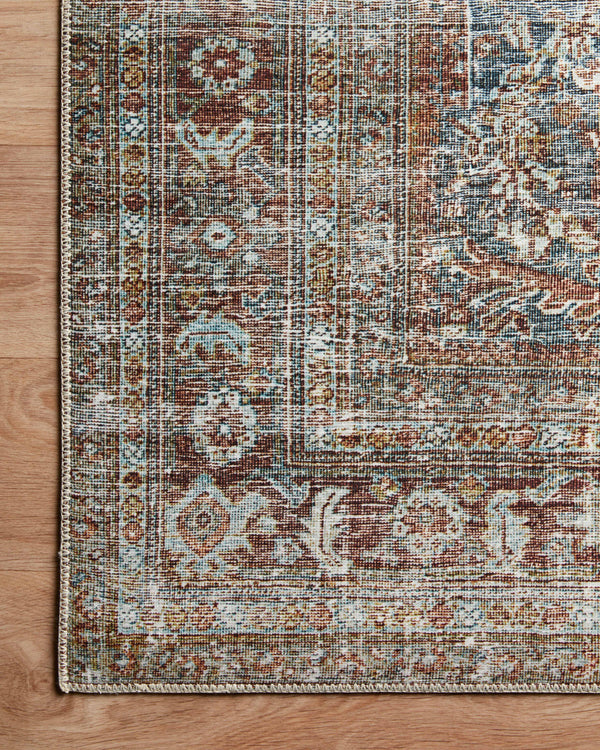 Chris Loves Julia x Loloi Jules Rugs - Lagoon / Brick-Blue Hand Home