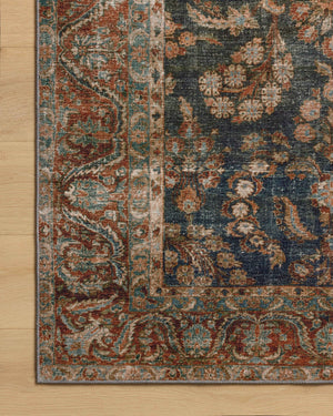 Chris Loves Julia x Loloi Jules Rugs - Ocean / Spice-Blue Hand Home