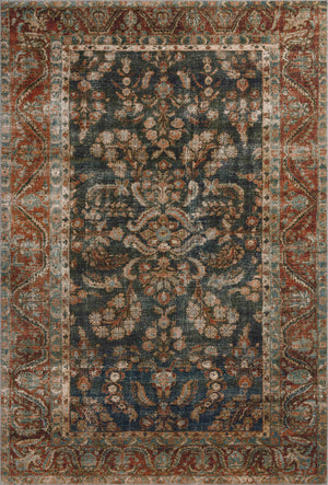 Chris Loves Julia x Loloi Jules Rugs - Ocean / Spice-Blue Hand Home
