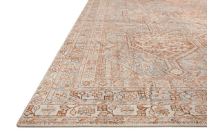 Chris Loves Julia x Loloi Jules Rugs - Tangerine / Mist-Blue Hand Home