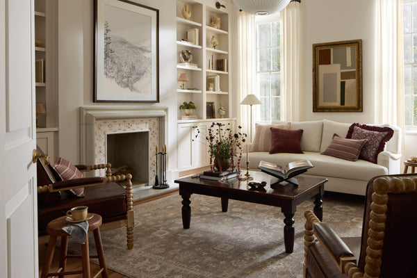 Chris Loves Julia x Loloi Louisa Rugs - Taupe / Ivory-Blue Hand Home