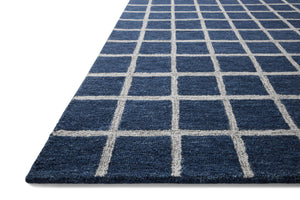 Chris Loves Julia x Loloi Polly Rugs - Navy / Silver-Blue Hand Home