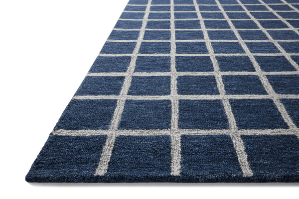 Chris Loves Julia x Loloi Polly Rugs - Navy / Silver-Blue Hand Home