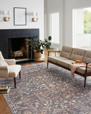 Chris Loves Julia x Loloi Rosemarie Rugs - Graphite / Multi-Blue Hand Home