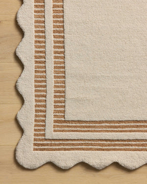 Chris Loves Julia x Loloi Scottie Rugs - Ivory / Rust-Blue Hand Home