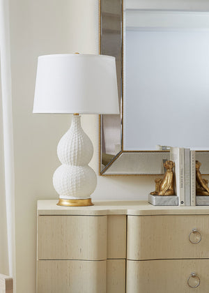 Charlotte Lamp Without Shade, Blanc de Chine