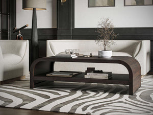 Vannes Coffee Table w/ Shelf-Blue Hand Home