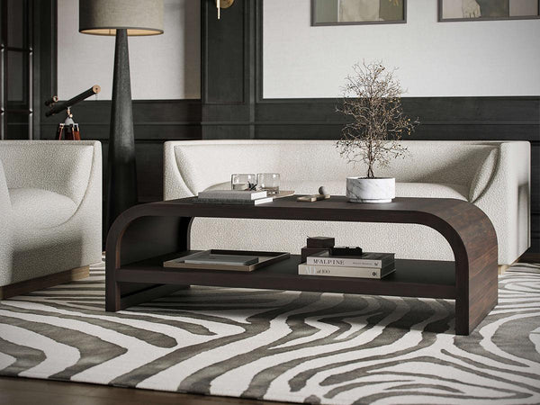 Vannes Coffee Table w/ Shelf-Blue Hand Home