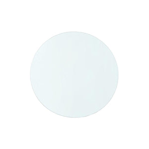 Claudette 1-Drawer Round Side Table Glass Top, Clear-Blue Hand Home