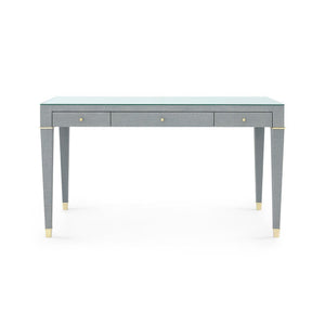 Claudette Desk with Glass Top, Washed Winter Gray