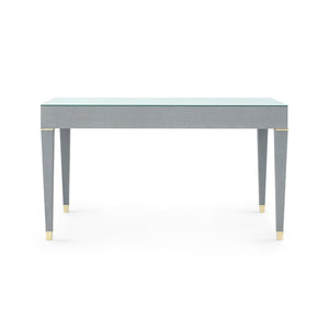 Claudette Desk with Glass Top, Washed Winter Gray