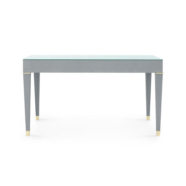 Claudette Desk with Glass Top, Washed Winter Gray