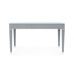 Claudette Desk with Glass Top, Washed Winter Gray