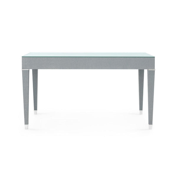 Claudette Desk with Glass Top, Washed Winter Gray