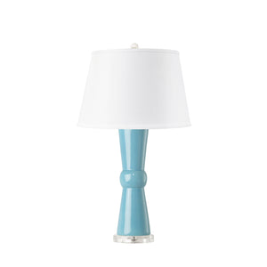Clarissa Lamp with Shade 16-inch White Linen, with Nickel, Antique White