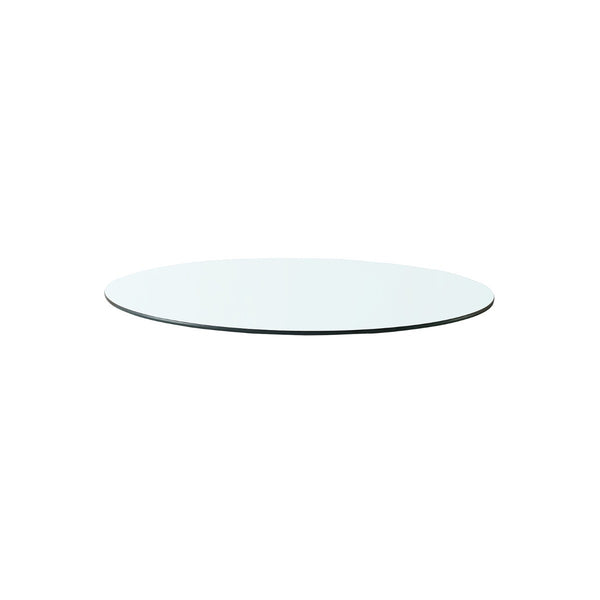 Claudette 1-Drawer Round Side Table Glass Top, Clear
