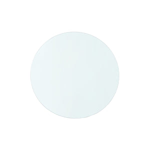Claudette 1-Drawer Round Side Table Glass Top, Clear