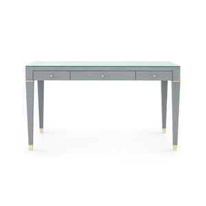 Claudette Desk with Glass Top, Washed Winter Gray