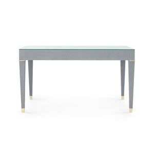 Claudette Desk with Glass Top, Washed Winter Gray