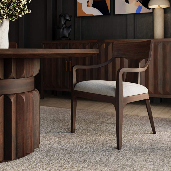 Colorado Round Dining Table 60'' In Walnut-Blue Hand Home