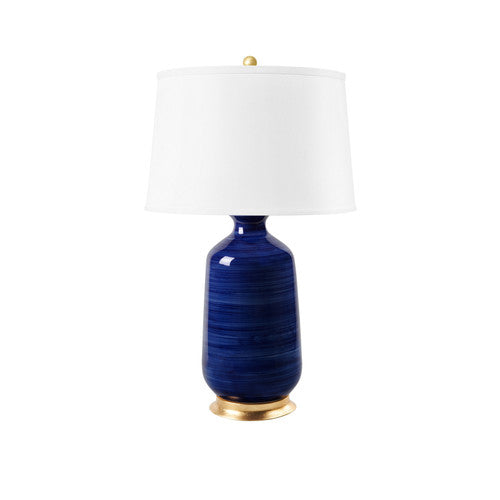 Carolyn Lamp with Shade 17-inch White Linen, with Gold, Stormy Gray