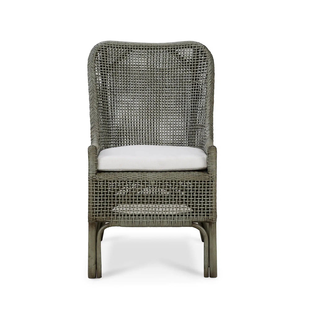 Cristo Rattan Dining Chair w/ Seat Cushion-Blue Hand Home