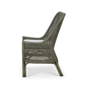 Cristo Rattan Dining Chair w/ Seat Cushion-Blue Hand Home