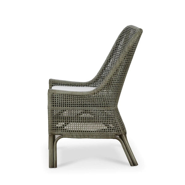 Cristo Rattan Dining Chair w/ Seat Cushion-Blue Hand Home