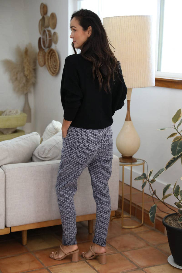 Npa31-Bw73 One Size Jaquard Drawstring Waist Pants