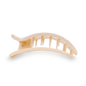 Round Flat Hair Clip | Medium | Almond Beige-Blue Hand Home