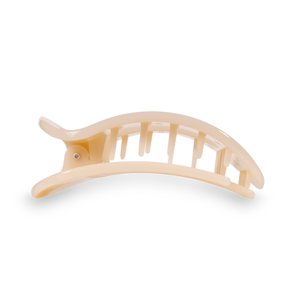Round Flat Hair Clip | Medium | Almond Beige-Blue Hand Home