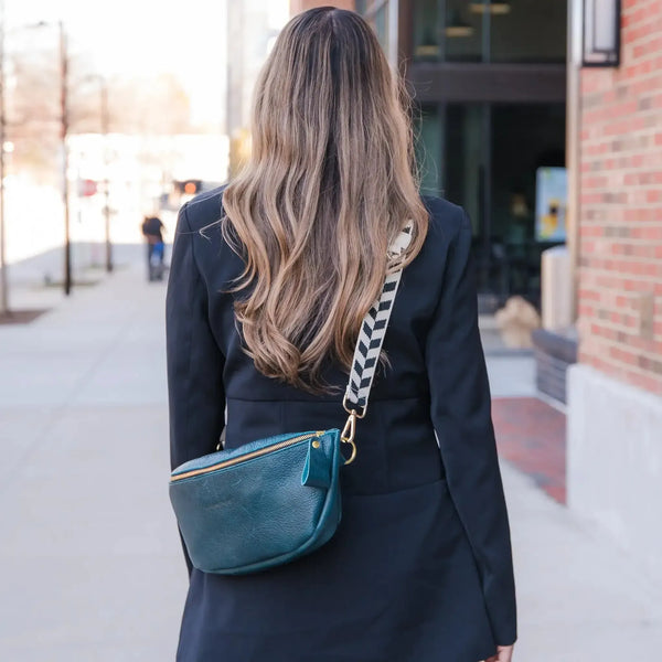 Leather Crossbody Sling Bag, Medium Size - The Ruby-Blue Hand Home