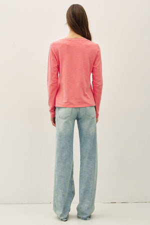 Cotton Slub Crewneck Long Sleeve Tee