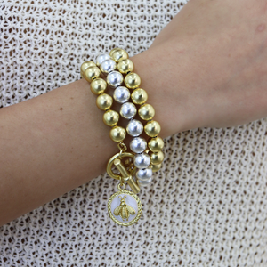 Trendy Beaded Chain Bracelet for Layering-Blue Hand Home