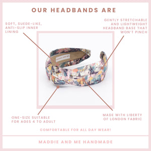 Handmade Women's Liberty Print Knot Headband for Spring-Blue Hand Home
