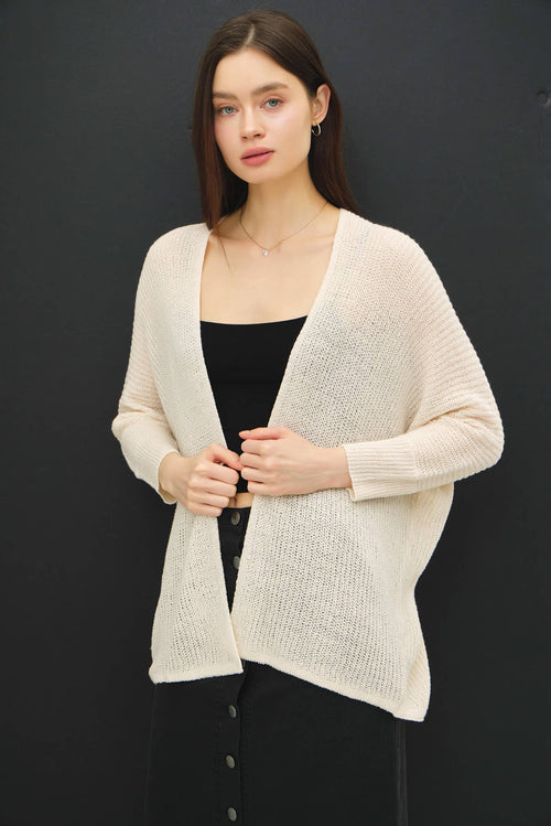 NEW COLOR- DOLMAN SLEEVE OPEN FRONT CARDIGAN-Blue Hand Home