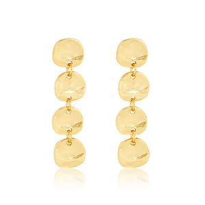 Chic Medallion Disc Linear Drop Earrings-Blue Hand Home